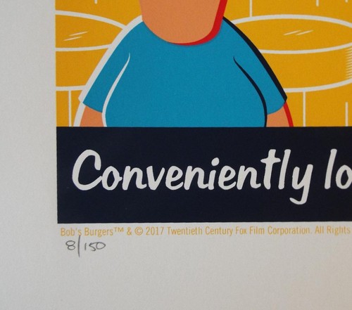 Póster litográfico WonderCon 2018 Bob's Burgers impresión firmado Dave Parillo 9/150 - Imagen 4 de 5