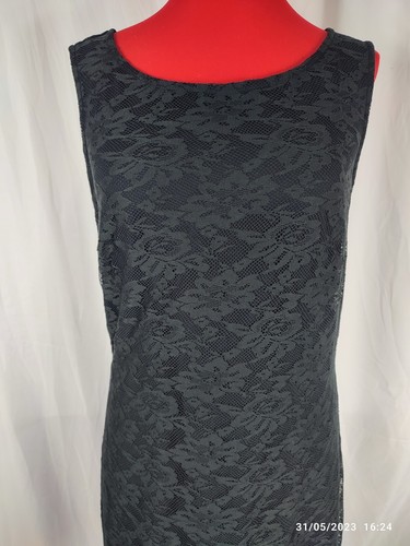 ESPRIT WOMENS BLACK FLORAL SLEEVELESS SUMMER HOLIDAY SHEATH DRESS SIZE 12 - Picture 2 of 11