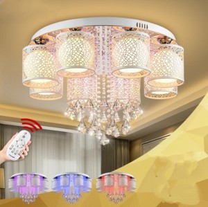 Details About Remote Led Color Change Crystal Ceiling Lamp Room Bedroom Chandelier Light Yc