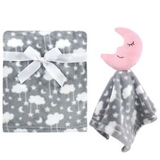 Hudson Baby Plush Blanket with Security Blanket, Moon Girl, One Size
