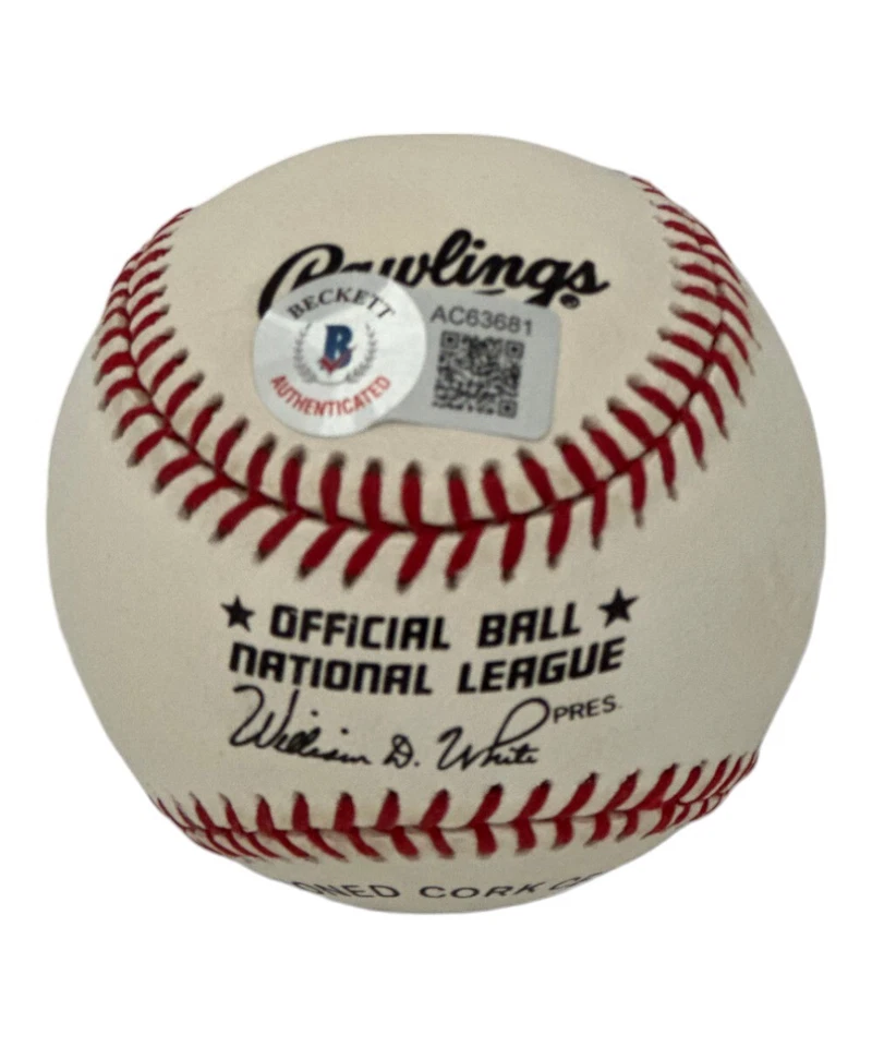 Stan Musial Signed St Louis Cardinals NL Baseball *SMUDGED* Beckett 42183 - Image 2 of 2