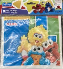 Amscan Sesame Street 1st Birthday Party Favor Treat Bags 8 Per Package NEW