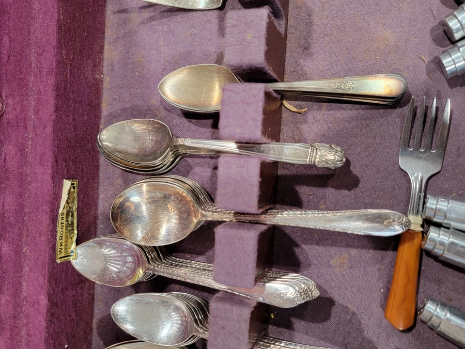 Lote variado de cubiertos plateados vintage Foto 4 de 4