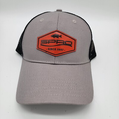 New SPRO Leather Patch Hat Meshback Black Gray
