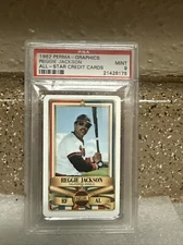 🔥HOF REGGIE JACKSON 1982🤑PERMA-GRAPHIC ALL-STAR CREDIT CARD PSA MINT 9