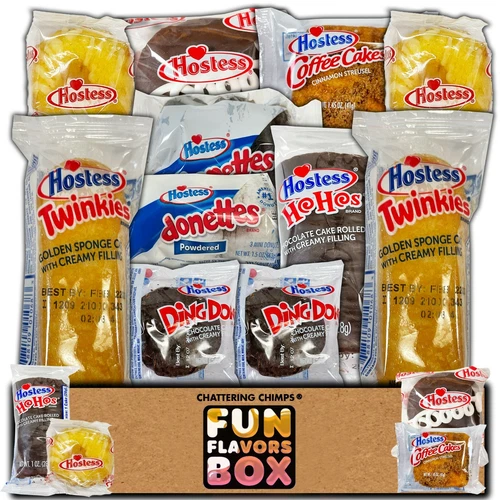Snack Box Variety of American Treats, Donuts, Cookies, Sweets, Cupcakes Gift Box