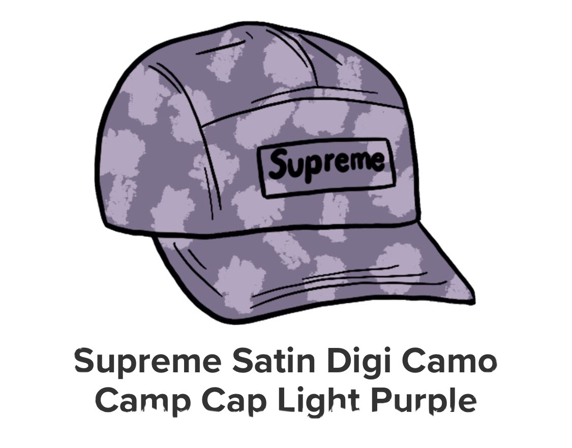 Camo Camp Cap Purple Supreme Satin Digi Camo Cap Supreme Satin
