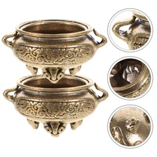2PCS Copper Offering Bowl Smudge Bowl Metal Incense Holder Brass Incense Burner