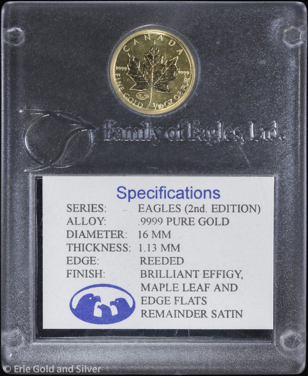 1998 $5 Canada 1/10 oz Gold Maple Leaf Family of Eagles 1998 $5 Canada 1/10 oz Gold Maple Leaf Family of Eagles