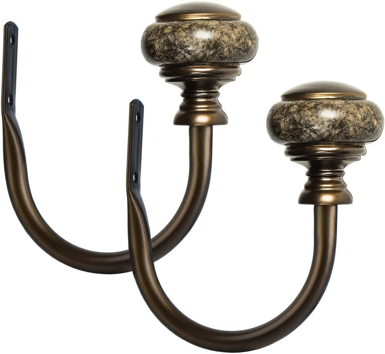 Decorative Curtain Drapery Holdbacks Marbled Finials ...