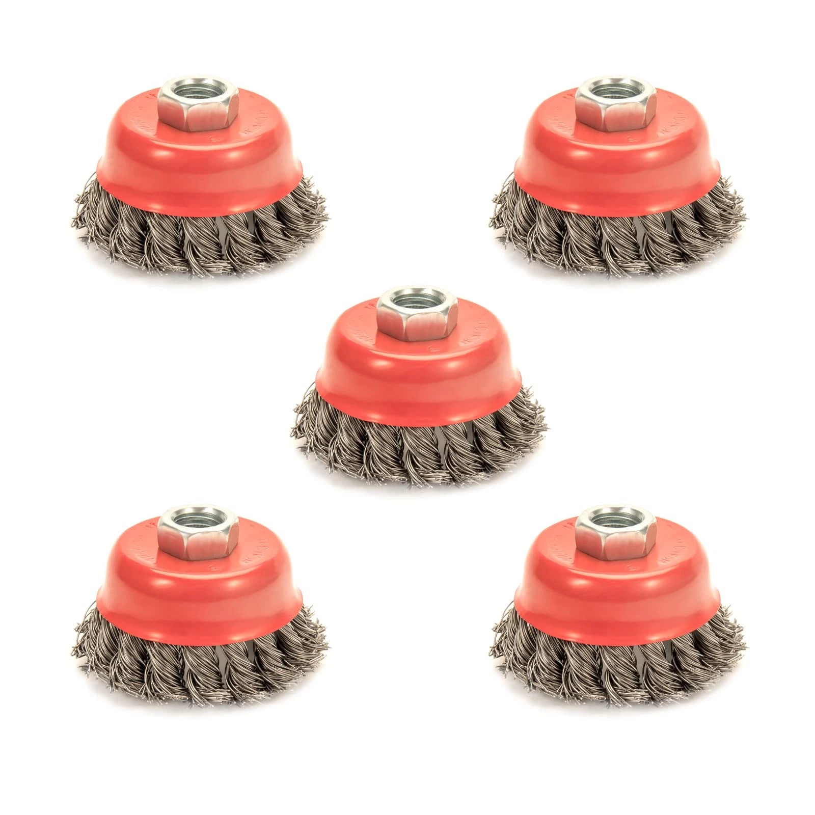 5 Pack Knotted Wire Cup Brush for Angle Grinders with 5/8 Inch | 11 UNC Threa... - Picture 1 of 7