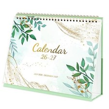 Desk Calendar 2026-2027, Jul. 2026 to Dec. 2027, Standing Flip Desktop