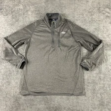 Aftco Mens Medium 1/4 Zip Fleece Pullover Sweatshirt Gray Soft Shell Fishing