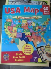 Master Pieces 60-piece educational USA Map jigsaw puzzle Used - Age 6