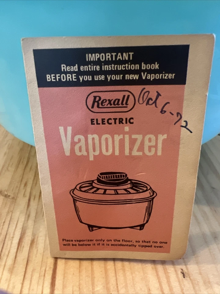Vintage Rexall Vaporizer Humidifier  Vintage Blue Turqoui 1972 - Image 2 of 4