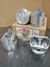 Chevrolet 153 IRON DUKE SBC .030 Silvolite Flat Top Pistons 4cyl 1/2 SET FOR 283
