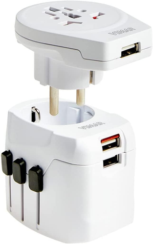 Alpha elettronica adattatore da viaggio universale con presa di ricarica usb a/c 2,1a 23-36