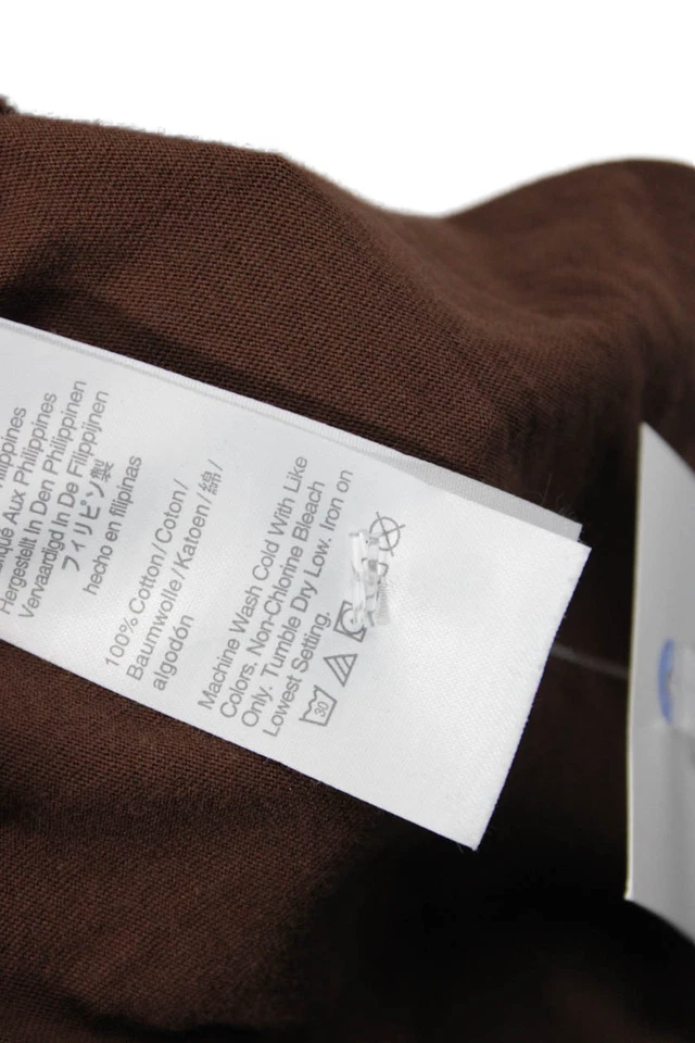 Top básico de manga larga de cuello alto de algodón marrón talla XS J Crew para mujer Foto 4 de 4