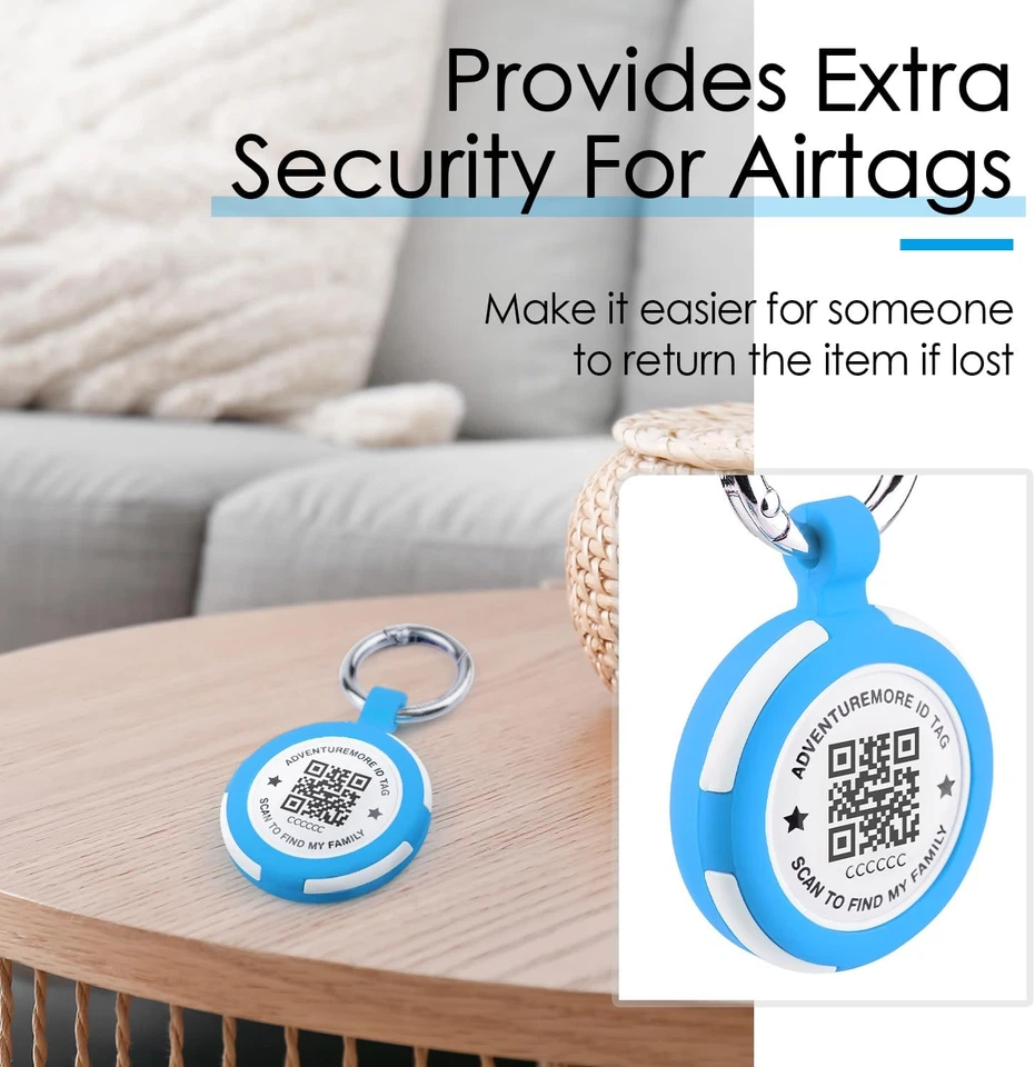 Paquete de 4 soportes para etiquetas con estuche inteligente de identificación de mascotas con código QR, impermeable, a prueba de polvo, anti-L Foto 2 de 4