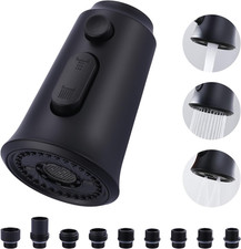 Kitchen Faucet Head Replacement, 3 Function Pull down Faucet Sprayer Head with 9