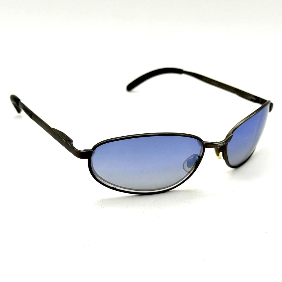 Fossil Designer Oval Sunglasses Blue Gradient Mirror Lens & Brushed Metal Frame - Image 2 of 4