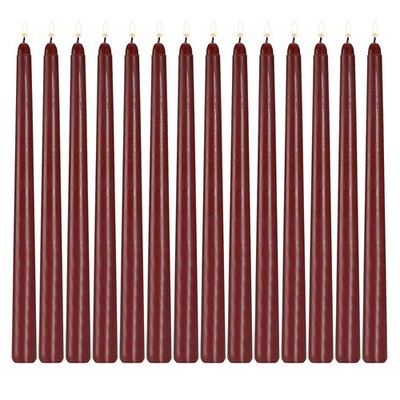 14 Pack Dark Red Taper Candles 12 Inch Tall 3/4 Inch Thick Burn 10 Hours Burg...