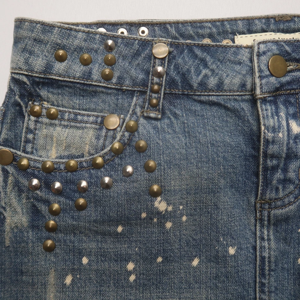 Minifalda micro vintage Y2K Forever 21 mediana tachonada concierto festival occidental Foto 3 de 4