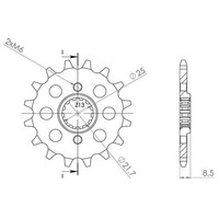 Ritzel P630 - Z15 (DIS.24802) Kawasaki 1100 Gpz Uni Trak 83/85