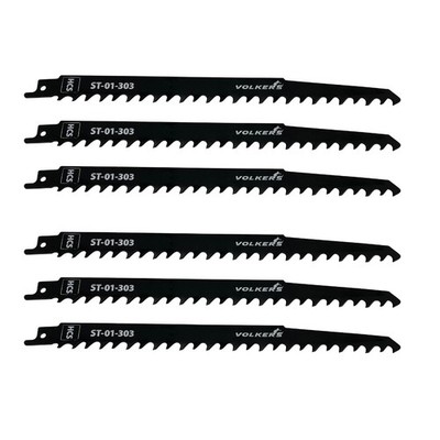 6 x Stück Säbelsägeblatt 240 / 8 mm HCS Säbelsägeblatt für PVC Grünholz Holz