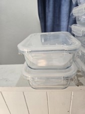 Glass Containers with Airtight Lids - 2 Pack -(1040ml-Lunch Box Tubs Meal Prep