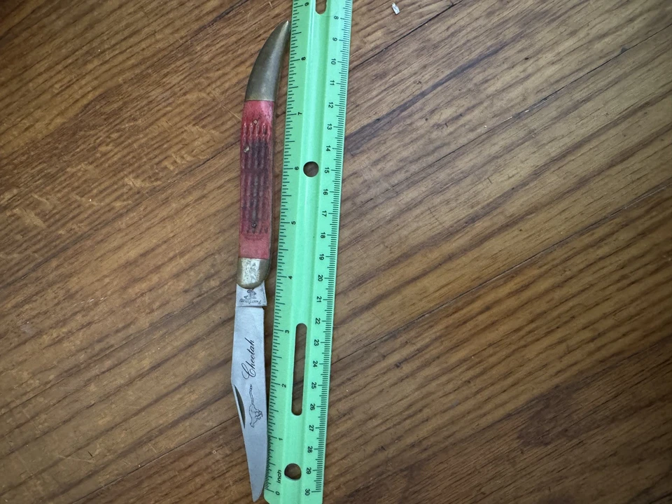 Vintage Frost Cutlery “Cheetah” Folding Pocket Knife Japan 5” Closed Wood Handle - Image 2 of 4