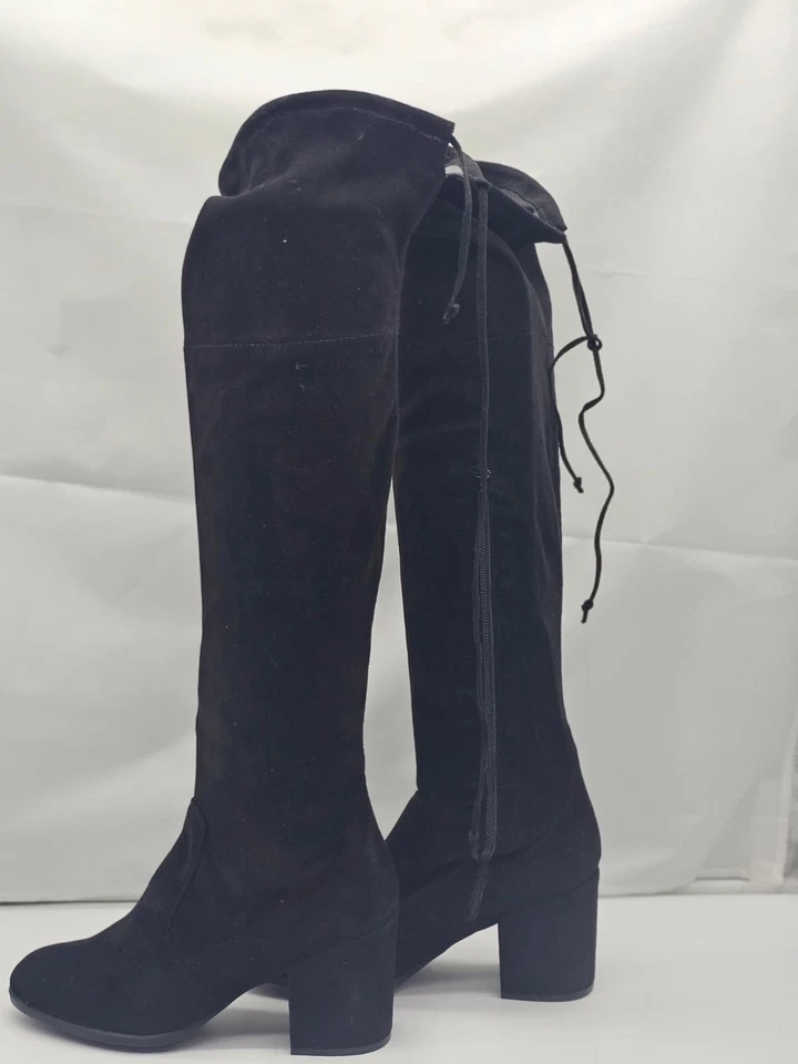 Ana Aikin Mujer Bota Rodillera Negra Imitación Gamuza Talla 9 Otoño Invierno Cremallera Foto 3 de 4