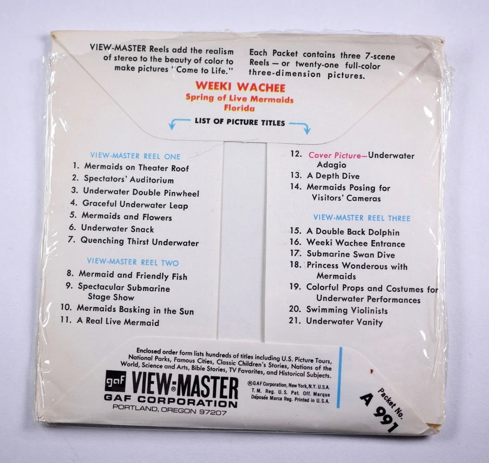 View-Master Weeki Wachee #1 Spring of Mermaids FL - 3 reel packet A991 - Image 2 of 4