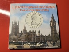 Great Britain Circulated Coin 1982-8 Coins 1/2 Penny-1 Pound-Blister