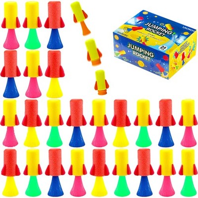 Jumping Rocket, Spring Launcher Toy with Popper Action, Kids Bulk Party Favors