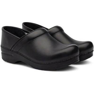 Mens Dansko Professional Cabrio Black Leather Work Clogs Shoes 48 14.5 15 NEW