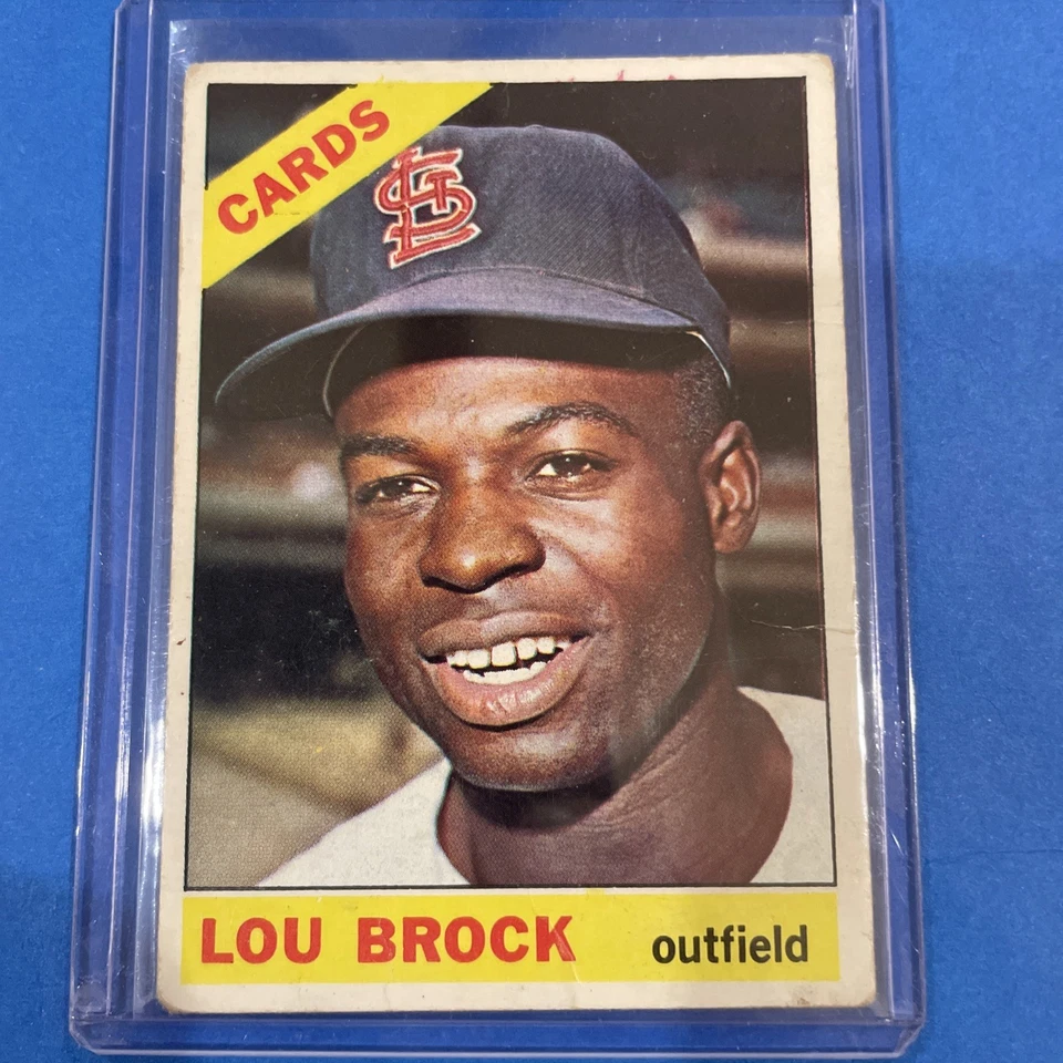 Lote de tarjetas de béisbol 1966 Topps con estrellas Willie Mays, Gibson, Brock, Koufax Foto 4 de 4