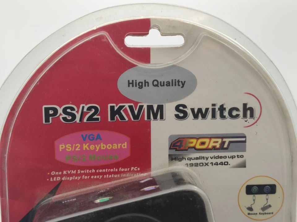 High Quality-PS/2 KVM Switch 4 Port-Compact-Portable-Brand New - Image 2 of 4