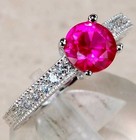 1CT Heat Treated  Rubellite Tourmaline 925   Sterling Silver Ring   Sz 6 L1-5 — photo 1