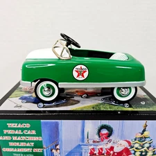 Texaco 1948 BMC Pedal Car w/Matching Holiday Ornament Set 1997 Crown Premiums