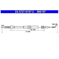 2X Handbremsseil Hinten FüR VW Transporter 70A 70E 70H 70L 90 Bis 03 ATE AYY AJT