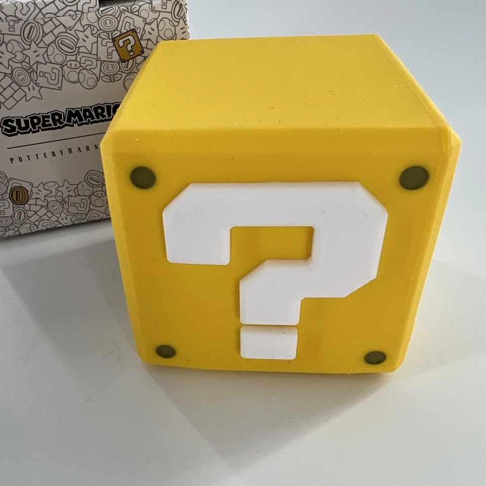 Pottery Barn Super Mario Block Light Up Alarm Clock Question Mark NEW IN BOX - Image 2 of 4