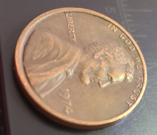 1974 Penny With 10% Rotational Reverse Error - Picture 3 of 6