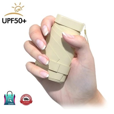 Mini UV Taschenschirm UPF50+ Sonnenschutz Leichter Reisesonnenschirm für Frauen