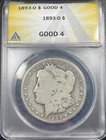 1893 O Morgan Silver Dollar $1 ANACS G4 Good Key Date