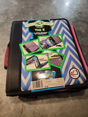 Case-it The Z -Zipper 3-Ring Binder 3" Capacity Z-178-P Blue & Pink - Image 1 of 4