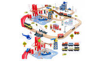 117Pcs Wooden Train Tracks Lot Railway Pieces Set Play for Thomas the Train Brio