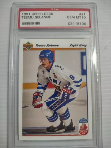 1991 UPPER DECK #21 TEEMU SELANNE ROOKIE RC GEM MINT PSA 10