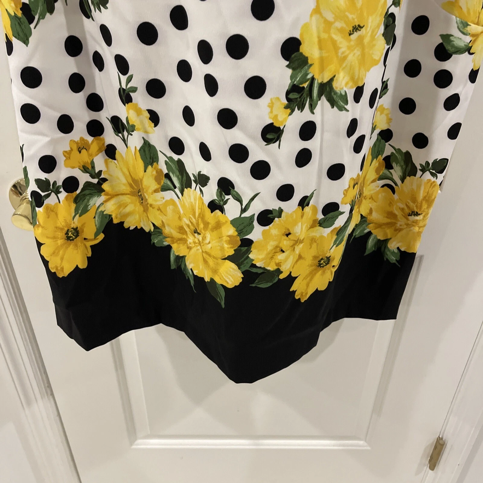 ALYX Dot 22W tubino bianco abito subacqueo senza maniche zip floreale giallo vendita al dettaglio $80