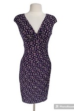 Lauren Ralph Lauren Womens Faux Wrap Dress Size 4 Geometric V-Neck Stretch 104P